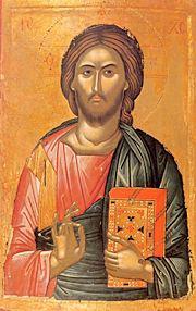 Segensgestus auf einer Christusikone